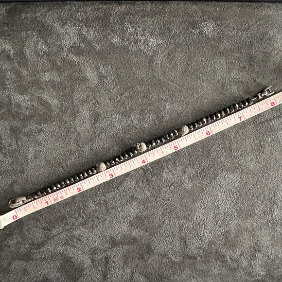 David Yurman Memento Mori Spinel Skull Station Bracelet - Size Medium - Picture 12 of 12